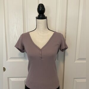 Hollister Ribbed Henley Top